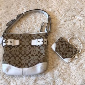 Coach shoulder bag and wristlet